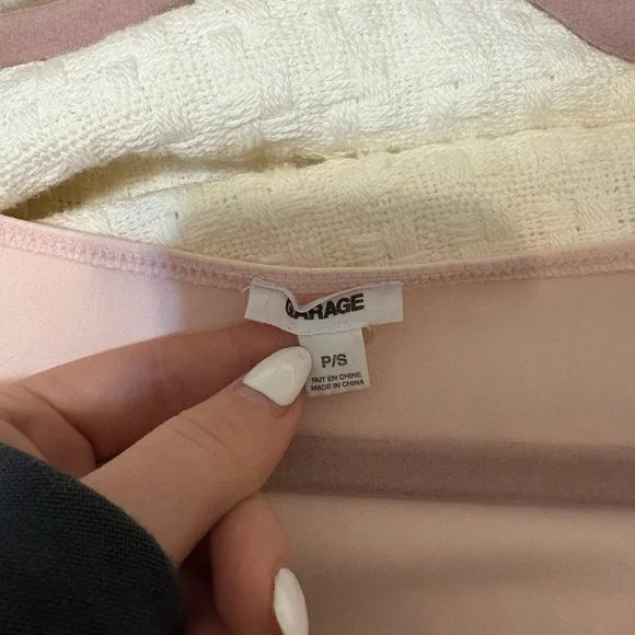 Garage Light Blush Pink Scoop Neck Short Sleeve Top - Picture 2 of 2